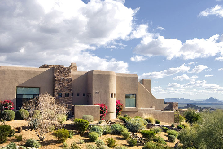 custom-designed home in an Arizona desert setting