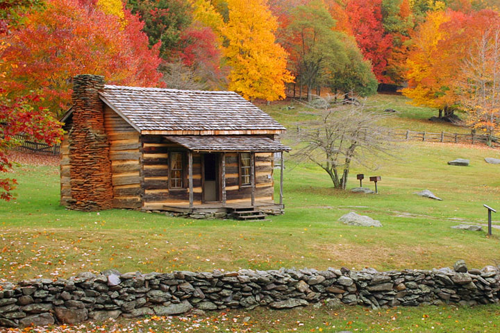 old cabin in the Virginia hills